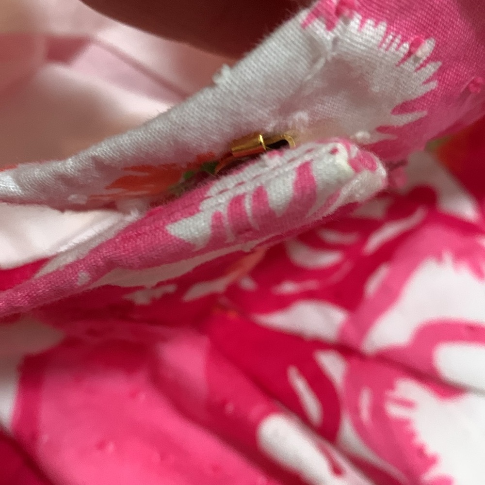 Lilly Pulitzer hot pink floral skirt woman size 8 lined cotton 16” long - Picture 6 of 8